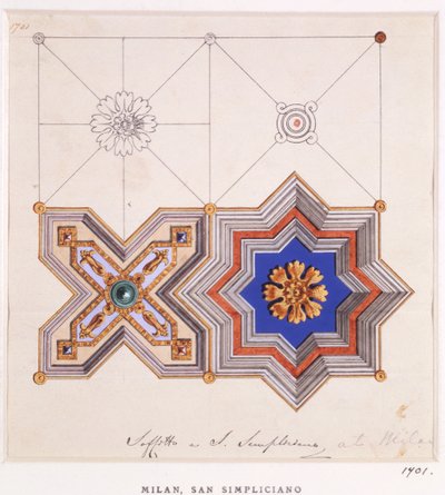 Ceiling decorations from San Simpliciano, Milan by Ludwig Gruner